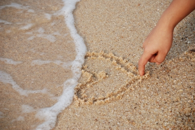 Heart Drawing On The Sand